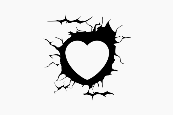 A Broken Heart Design for Crafts and Graphics