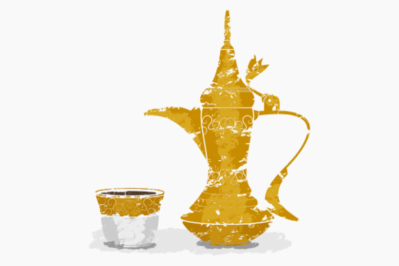 A Brush Strokes Arab Coffee Graphic for Authentic Brand Stories