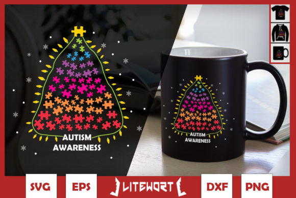 A Christmas Puzzle Design for Crafters and Autism Awareness Graphics