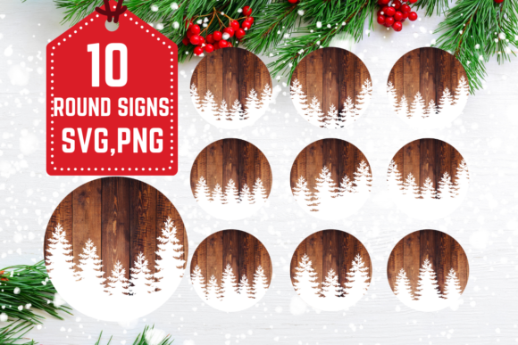 A Designer's Look at the Christmas Trees Ornament Round Sign Graphics