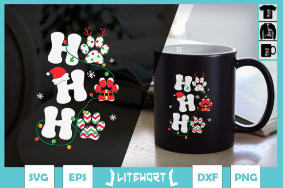 A Festive Dog Paw Design for Crafts and Graphics