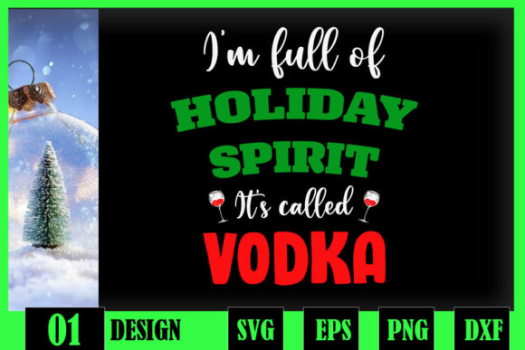 A Holiday Spirit Vodka Graphic for Crafts and Content