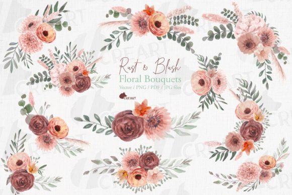 A Rustic Bridal Bouquet Design Asset for Graphics & Templates