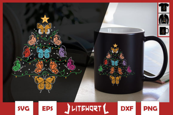 Christmas Tree Butterfly Bird Lover Xmas: A Graphics Asset for Craft-Driven Brands