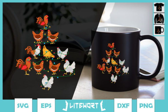 Christmas Tree Funny Chickens Ornament: A Graphics & Crafts Asset Review