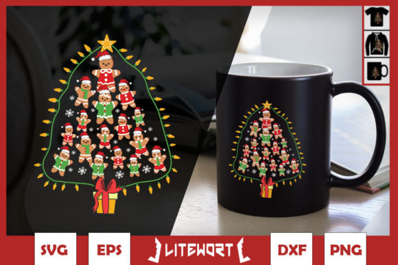 Christmas Tree Gingerbread Man Cookies: A Festive Design Asset