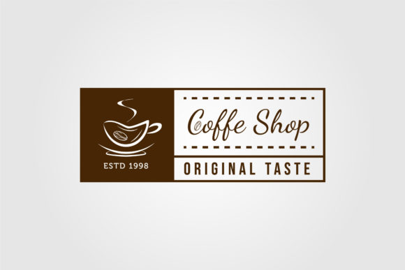 Coffee Shop Icon Badge Vintage Logo Review for Graphics and Logos