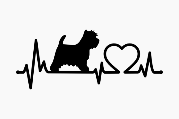 Dog Westie Heartbeat: A Design Asset for Graphics & Crafts