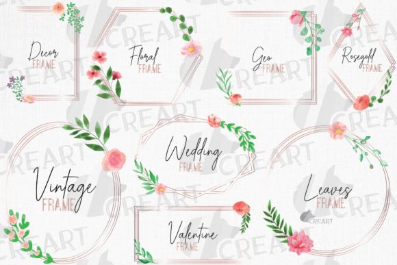 Elevating Editorial Design with Rosegold Floral Frames Graphics