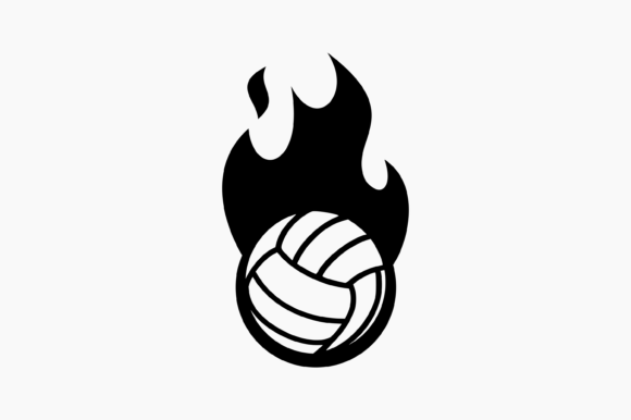Flaming Volleyball Ball: A Dynamic Graphic for Modern Crafts & Content