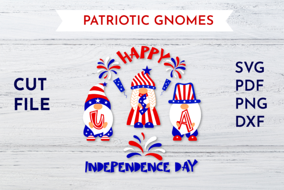 Patriotic Gnomes Graphics for Independence Day Campaigns