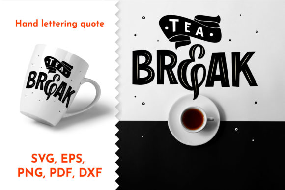 Tea Quote Hand Lettering for Brand Graphics & Illustrations
