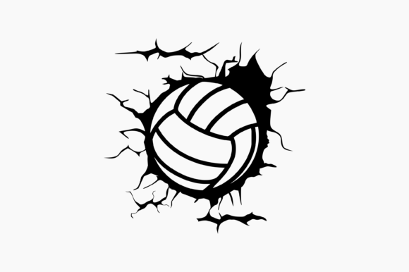 Volleyball Ball Cracked Wall Design: A Graphics Crafts Review
